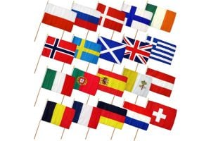 (12x18in) Set of 20 European Stick Flags