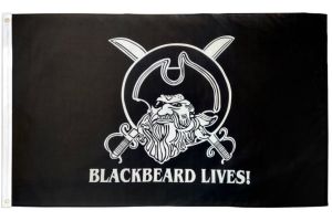 Black Beard Lives Pirate Flag 3x5ft Poly