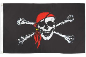 Red Bandana Jolly Roger UltraBreeze 3x5ft Poly Flag