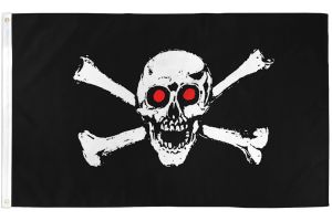 Red Eyes Pirate Flag 3x5ft Poly