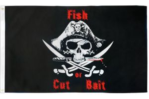 Fish or Cut Bait Pirate Flag 3x5ft Poly