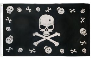 Skull and Bones Pirate Flag 3x5ft Poly