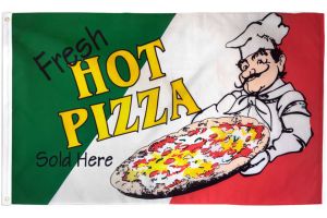 Fresh Hot Pizza Flag 3x5ft Poly