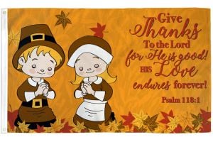 Give Thanks Flag 3x5ft Poly