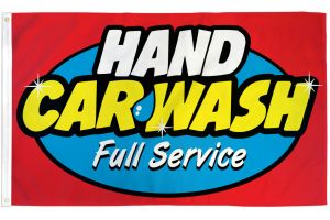 Hand Car Wash (Full Service) Flag 3x5ft Poly