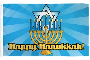 Happy Hanukkah Flag 3x5ft Poly