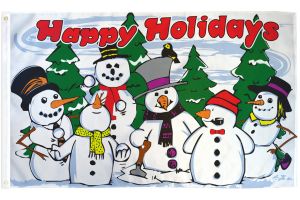 Happy Holidays (Snowmen) Flag 3x5ft Poly