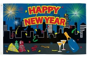 Happy New Year Flag 3x5ft Poly
