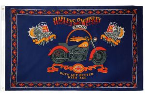 Harleys & Whiskey Flag 3x5ft Poly