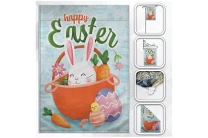 H&G Studios Happy Easter (Bunny) 12x18in Garden Flag