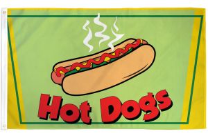 Hot Dogs Flag 3x5ft Poly