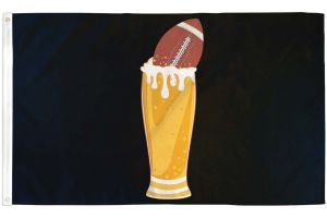 Football & Beer Flag 3x5ft Poly
