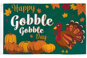 Happy Gobble Day Flag 3x5ft Poly
