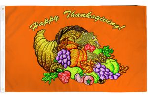 Happy Thanksgiving Flag 3x5ft Poly