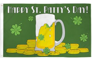 Happy St. Pattys Day Flag 3x5ft Poly