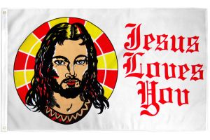 Jesus Loves You Flag 3x5ft Poly