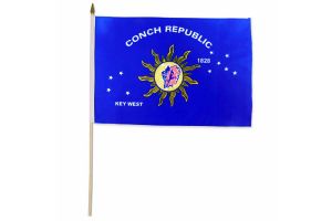Key West (Conch Republic)  12x18in Stick Flag