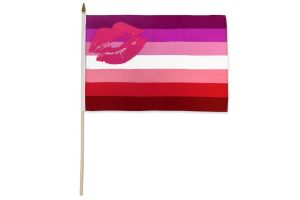 Lipstick Lesbian 12x18in Stick Flag
