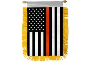 Thin Orange Line USA Mini Banner