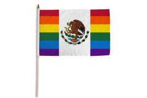 Mexico (Rainbow) 12x18in Stick Flag