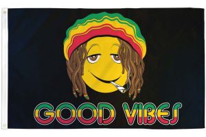 Happy Face (Good Vibes) Flag 3x5ft Poly