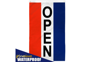 Open (Vertical) Flag 3x5ft Poly