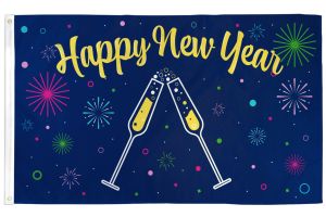 Happy New Year (Cheers) Flag 3x5ft Poly