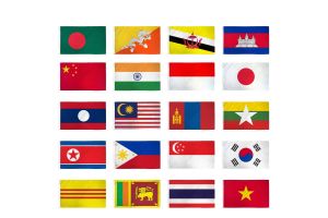(2x3ft) Set of 20 Asian Flags