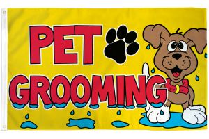 Pet Grooming Flag 3x5ft Poly
