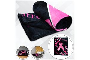 Pink Ribbon (Hope) Soft Plush 50x60in Blanket