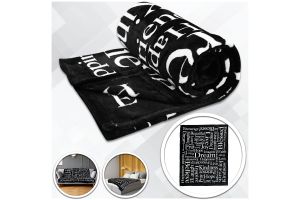 Positive Message (Black) Soft Plush 50x60in Blanket