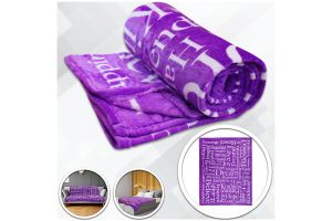 Positive Message (Purple) Soft Plush 50x60in Blanket