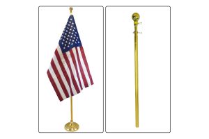8ft Gold Aluminum Flag Pole (Ball Top)