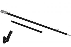 5ft Spinning Stabilizer Flag Pole & Adjustable Bracket Kit (Black)