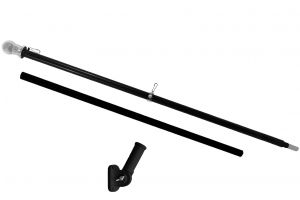 6ft Spinning Stabilizer Flag Pole & Adjustable Bracket Kit (Black)