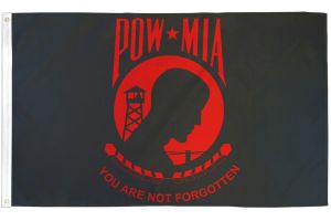 POW-MIA  (Red) Flag 3x5ft Poly