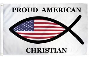 Proud American Christian Flag 3x5ft Poly