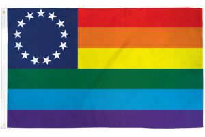 Rainbow Betsy Ross Flag 3x5ft Poly