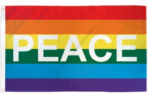 Rainbow Peace Letters Flag 3x5ft Poly