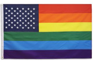 Rainbow US Stars Embroidered Flag 3x5ft