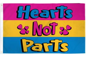 Hearts Not Parts (Pansexual) Flag 3x5ft Poly