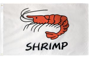 Shrimp (White) Flag 3x5ft Poly
