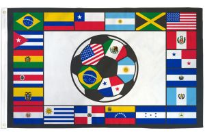 South American Soccer Flag 3x5ft Poly