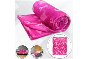 Pink Ribbon (Pink) Soft Plush 50x60in Blanket