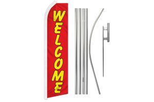 Welcome (Red & Yellow) Super Flag & Pole Kit