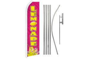 Lemonade Superknit Polyester Swooper Flag Size 11.5ft by 2.5ft & 6 Piece Pole & Ground Spike Kit