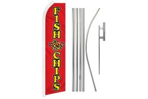 Fish & Chips Super Flag & Pole Kit
