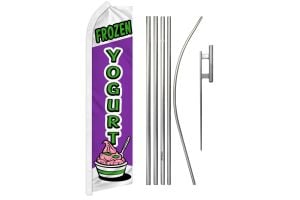 Frozen Yogurt Super Flag & Pole Kit