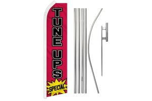 Tune Ups Special Superknit Polyester Swooper Flag Size 11.5ft by 2.5ft & 6 Piece Pole & Ground Spike Kit
