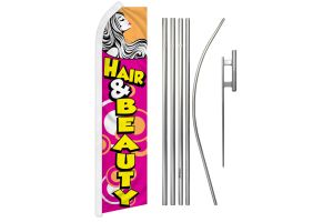 Hair & Beauty Super Flag & Pole Kit